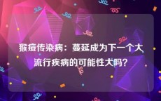 猴痘传染病：蔓延成为下一个大流行疾病的可能性大吗？