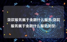 贷款服务属于金融什么服务(贷款服务属于金融什么服务类型)