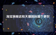 淘宝旗舰店和天猫国际哪个更好