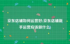 京东店铺如何运营好(京东店铺新手运营应该做什么)