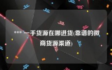  *** 一手货源在哪进货(靠谱的微商货源渠道)