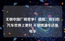 无惧中国厂商竞争！德国：我们的汽车世界上更好 不管燃油车还是电车