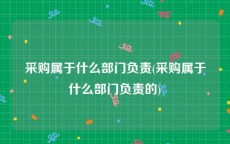 采购属于什么部门负责(采购属于什么部门负责的)