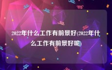 2022年什么工作有前景好(2022年什么工作有前景好呢)