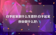 白手起家做什么生意好(白手起家创业做什么好)
