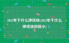2022年干什么挣钱快(2022年干什么挣钱快风险小)