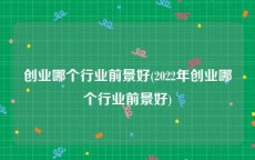 创业哪个行业前景好(2022年创业哪个行业前景好)