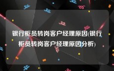 银行柜员转岗客户经理原因(银行柜员转岗客户经理原因分析)