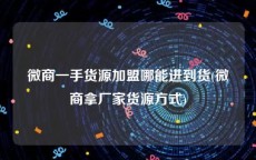 微商一手货源加盟哪能进到货(微商拿厂家货源方式)