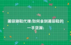 莆田潮鞋代理(如何拿到莆田鞋的一手货源)