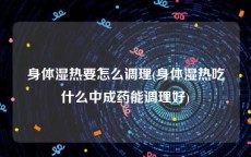 身体湿热要怎么调理(身体湿热吃什么中成药能调理好)