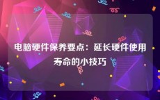 电脑硬件保养要点：延长硬件使用寿命的小技巧