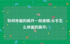 如何体面的离开一段感情(分手怎么体面的离开)