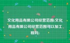 文化用品有限公司经营范围(文化用品有限公司经营范围可以加工程吗)