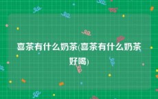 喜茶有什么奶茶(喜茶有什么奶茶好喝)