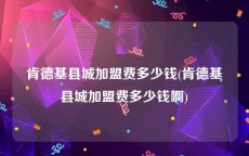 肯德基县城加盟费多少钱(肯德基县城加盟费多少钱啊)