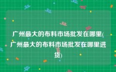 广州最大的布料市场批发在哪里(广州最大的布料市场批发在哪里进货)
