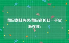 莆田潮鞋购买(莆田高仿鞋一手货源在哪)