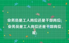 业务员是工人岗位还是干部岗位(业务员是工人岗位还是干部岗位呢)