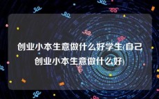 创业小本生意做什么好学生(自己创业小本生意做什么好)