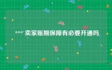  *** 卖家账期保障有必要开通吗