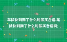 车险快到期了什么时候买合适(车险快到期了什么时候买合适啊)