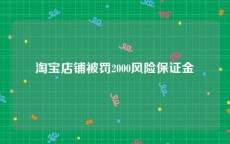 淘宝店铺被罚2000风险保证金