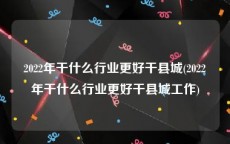 2022年干什么行业更好干县城(2022年干什么行业更好干县城工作)