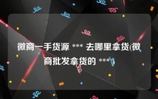 微商一手货源 *** 去哪里拿货(微商批发拿货的 *** )