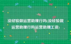 没经验做运营助理行吗(没经验做运营助理行吗运营助理工资)