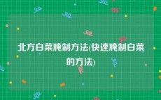 北方白菜腌制方法(快速腌制白菜的方法)
