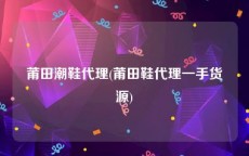 莆田潮鞋代理(莆田鞋代理一手货源)