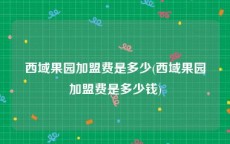 西域果园加盟费是多少(西域果园加盟费是多少钱)