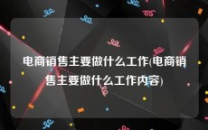 电商销售主要做什么工作(电商销售主要做什么工作内容)