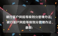 银行客户风险等级划分管理办法(银行客户风险等级划分管理办法最新)
