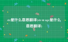 str是什么意思翻译(strαnge是什么意思翻译)