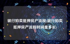 银行拍卖抵押房产流程(银行拍卖抵押房产流程时间是多长)