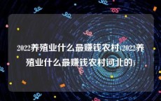 2022养殖业什么最赚钱农村(2022养殖业什么最赚钱农村河北的)