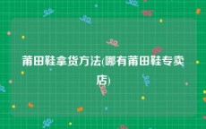 莆田鞋拿货方法(哪有莆田鞋专卖店)