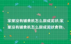家里没有辅食机怎么做成泥状(家里没有辅食机怎么做成泥状食物)