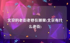 北京的老街老巷在哪里(北京有什么老街)