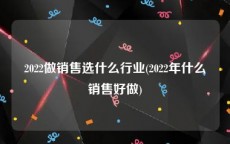 2022做销售选什么行业(2022年什么销售好做)