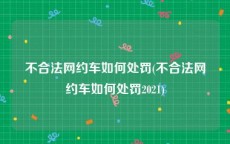 不合法网约车如何处罚(不合法网约车如何处罚2021)
