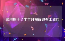 试用期干了半个月被辞退有工资吗