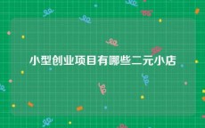 小型创业项目有哪些二元小店