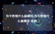 当今养殖什么最赚钱(当今养殖什么最赚钱 承德)
