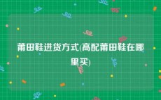 莆田鞋进货方式(高配莆田鞋在哪里买)