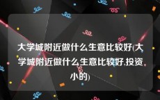 大学城附近做什么生意比较好(大学城附近做什么生意比较好,投资小的)
