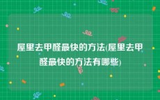 屋里去甲醛最快的方法(屋里去甲醛最快的方法有哪些)