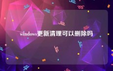 windows更新清理可以删除吗